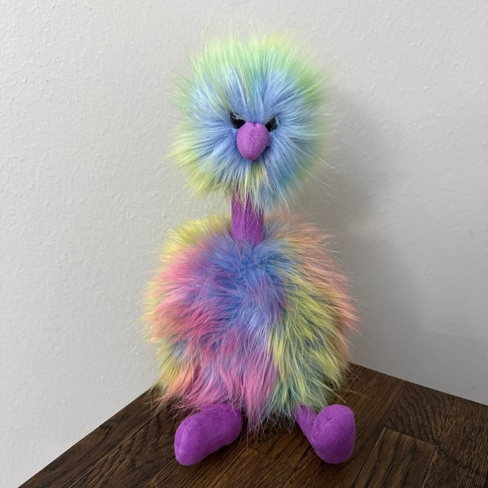 Jellycat Rainbow Pom Pom ostrich emu Plush